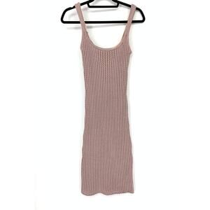 LPA Dress Women's Size XS Knitted Sleeveless Olenna Midi Scoop Neck Mauve